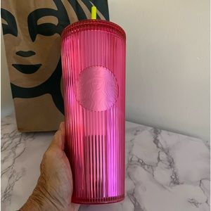 💕Starbucks NWT Neon Pink Venti Cold Cup Tumbler